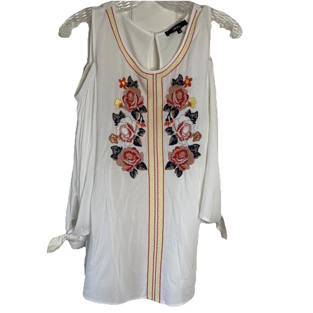 Andree by Unit Embroidered Off the Shoulder Boho Flowy Cottagecore Large